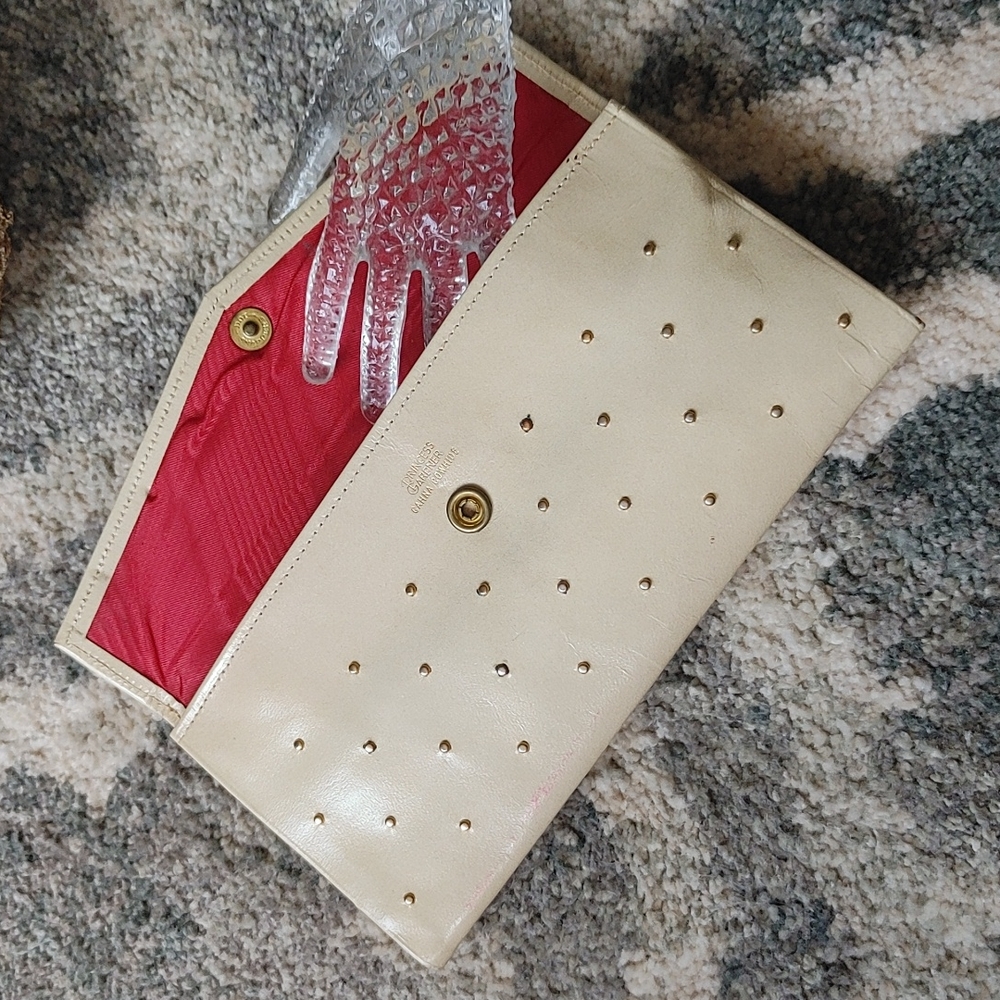 Princess Gardner Gahna Cowhide Gold Studded Womens Coin Purse Wallet